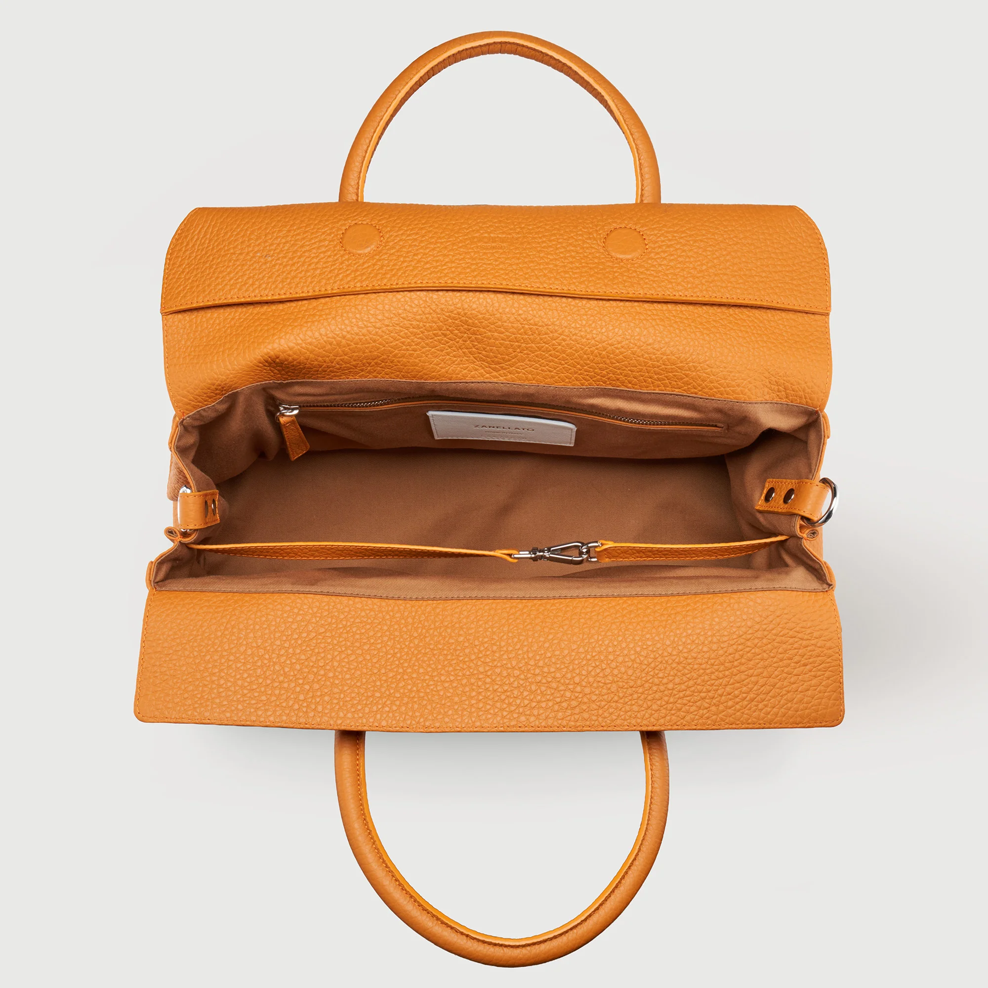 BORSA DOTTA® EXTRA LARGE IN PELLE MARTELLATA ORANGE DEL DOGE - Image 4