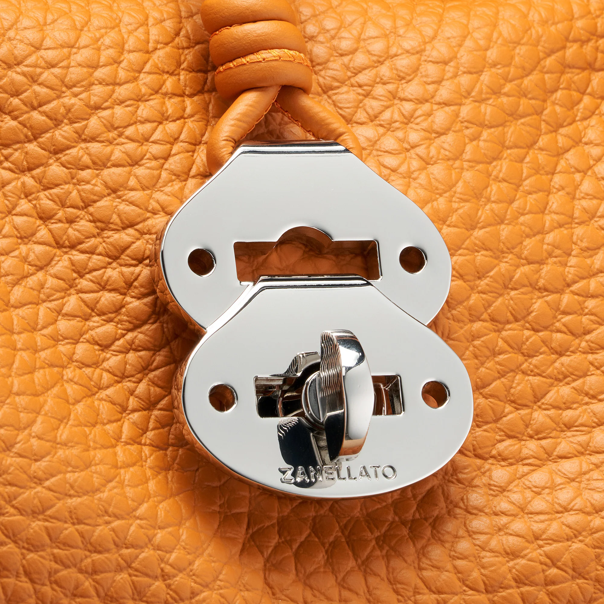 BORSA DOTTA® SMALL IN PELLE MARTELLATA ORANGE DEL DOGE - Image 5