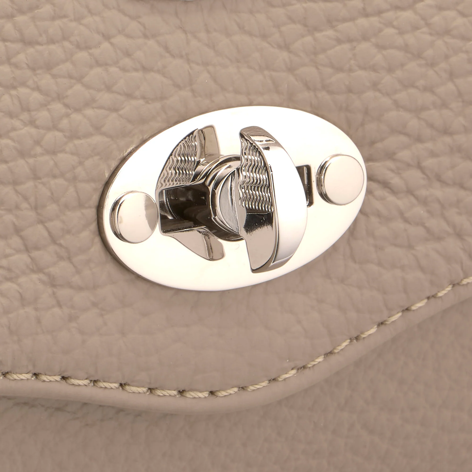 BORSA POSTINA® BABY IN PELLE MARTELLATA GREY CRETA - Image 4