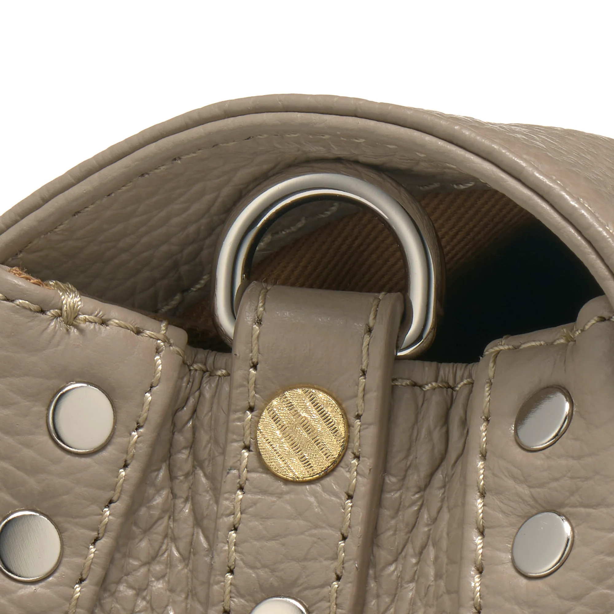 BORSA POSTINA® BABY IN PELLE MARTELLATA GREY CRETA - Image 6