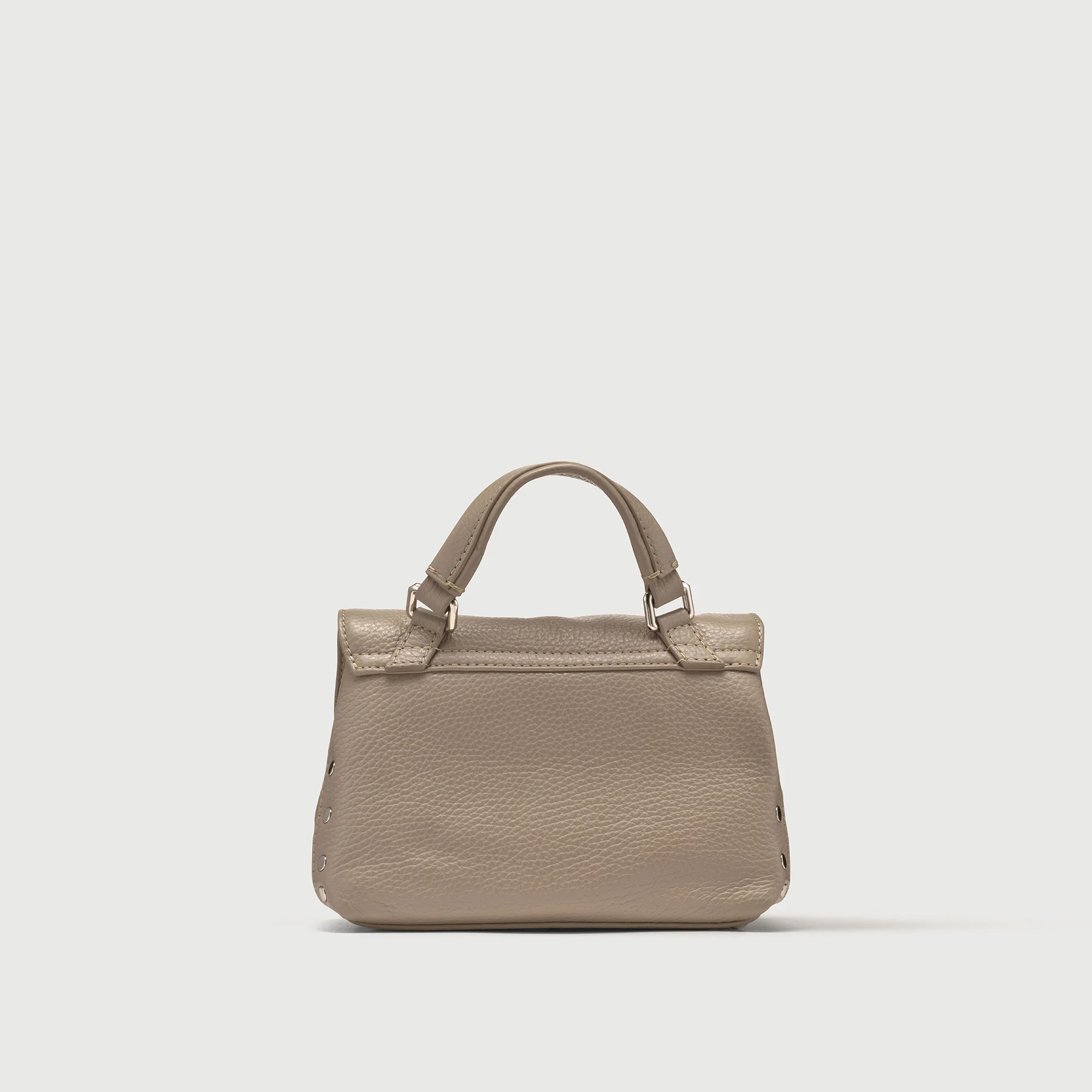 BORSA POSTINA® BABY IN PELLE MARTELLATA GREY CRETA - Image 3