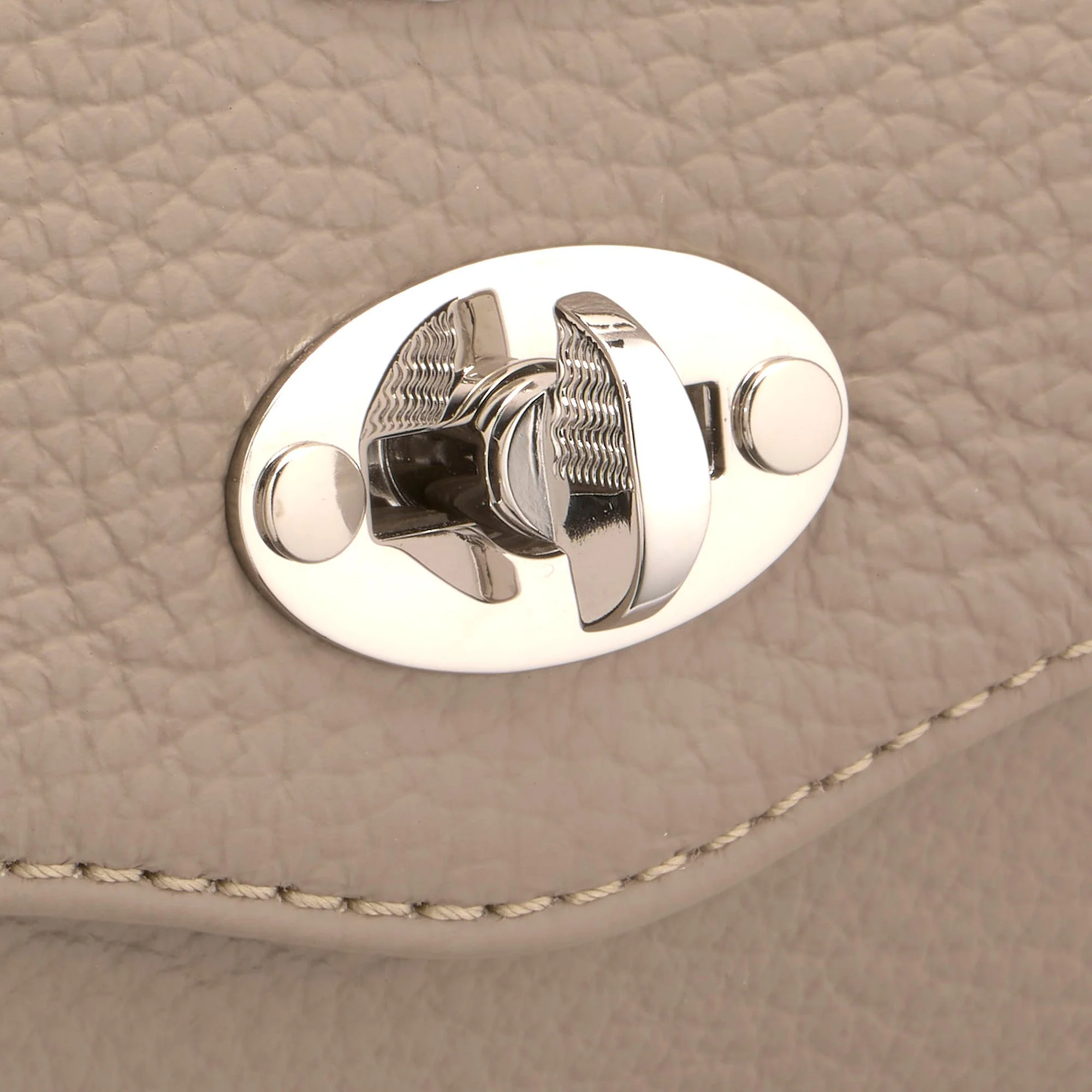 BORSA POSTINA® BABY IN PELLE MARTELLATA GREY CRETA - Image 5