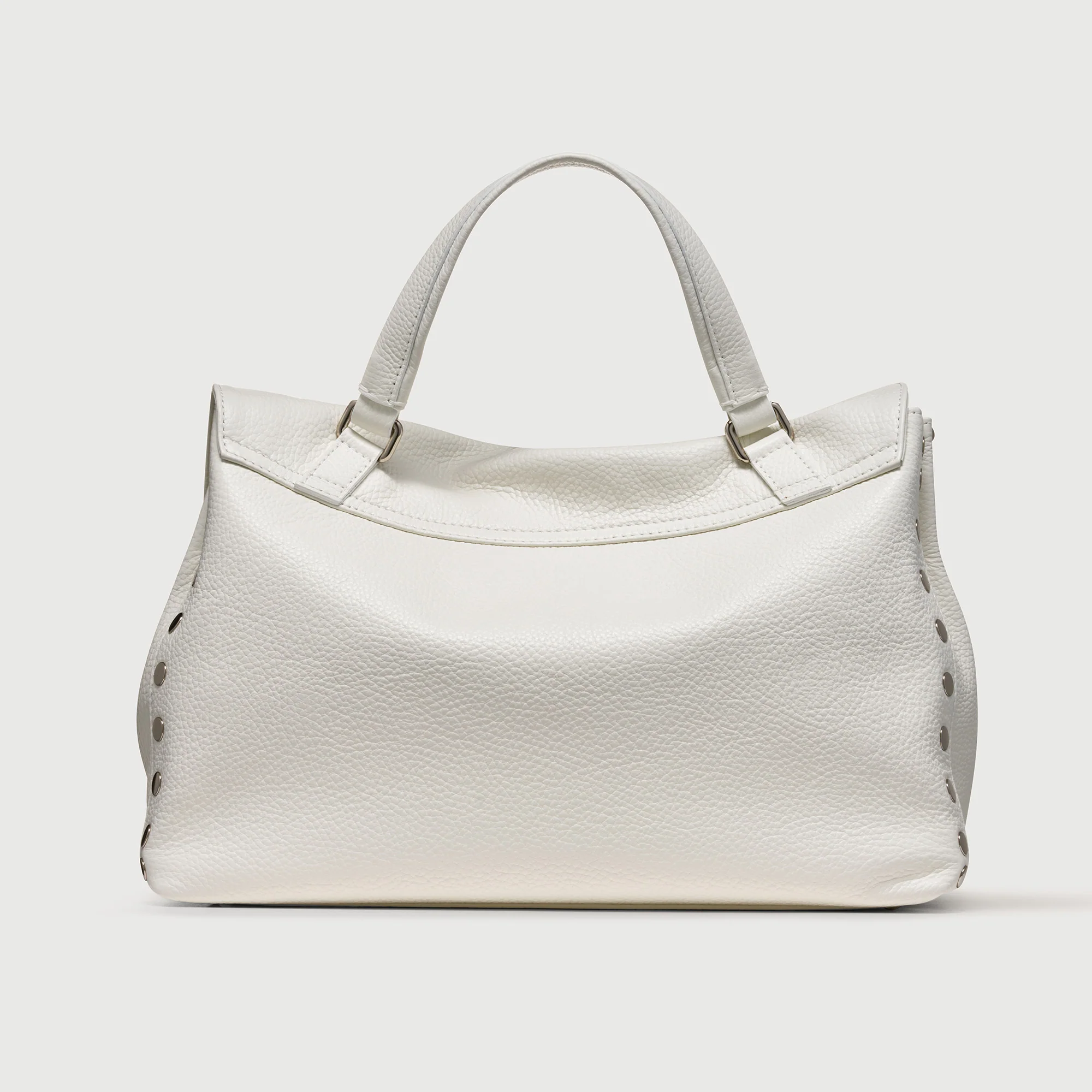 BORSA POSTINA® MEDIUM IN PELLE MARTELLATA BIANCO LATTE - Image 3