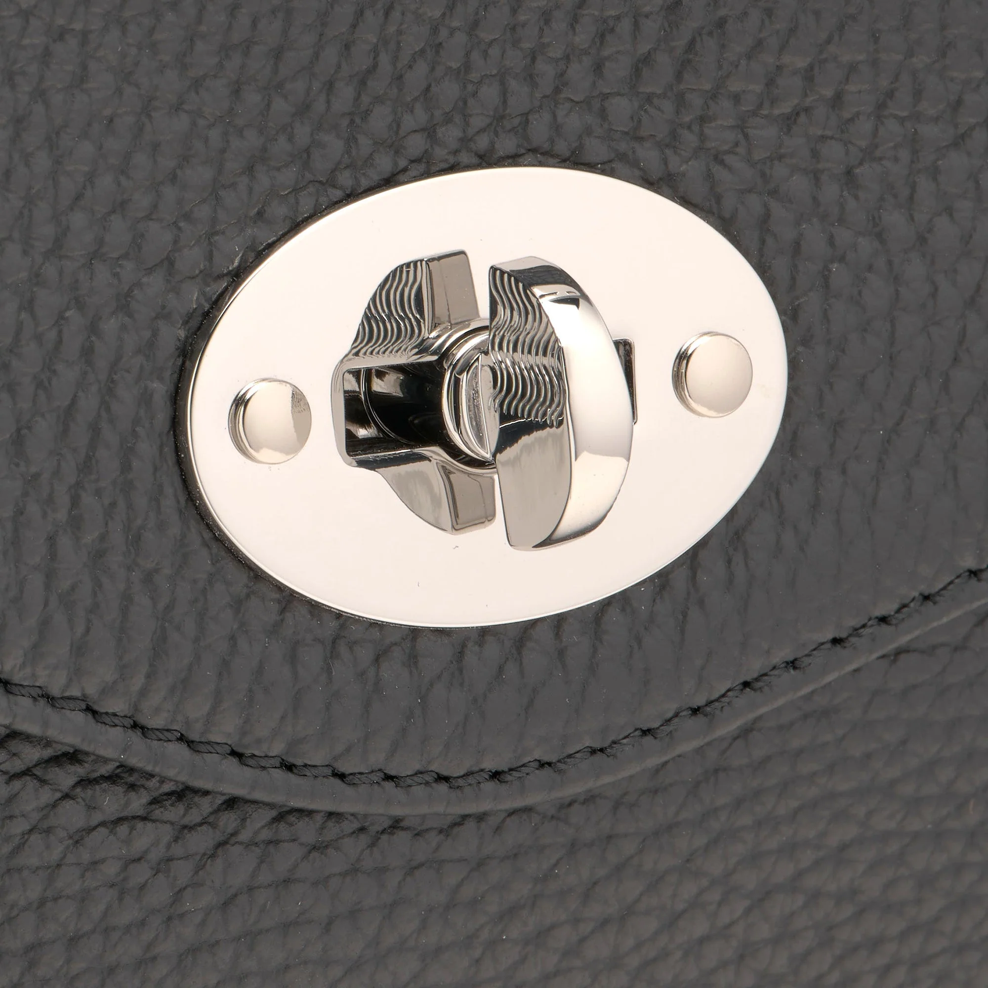 BORSA POSTINA® MEDIUM IN PELLE MARTELLATA BLACK NERO - Image 5