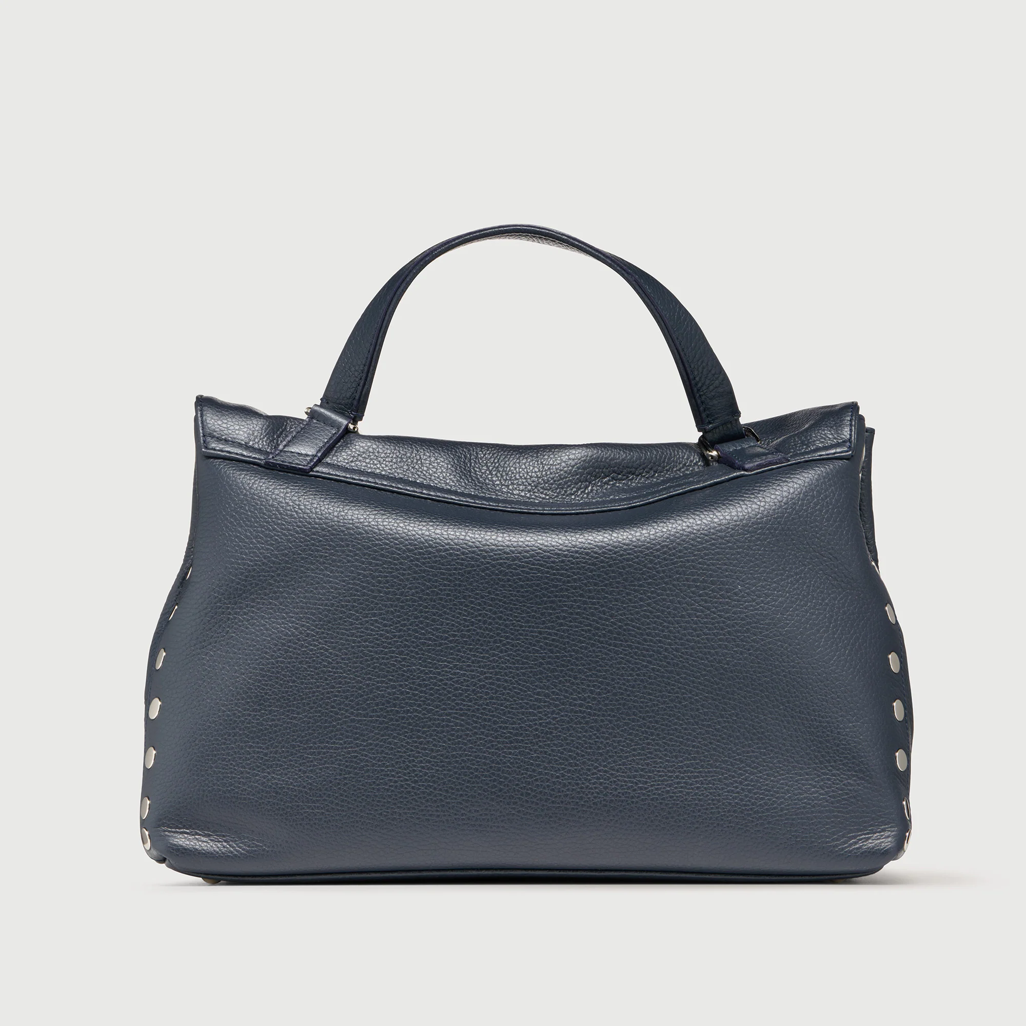 BORSA POSTINA® MEDIUM IN PELLE MARTELLATA DARK NAVY - Image 3