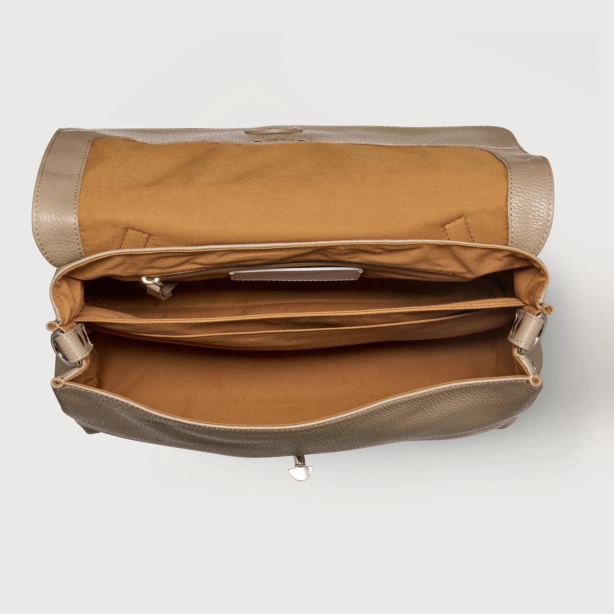 BORSA POSTINA® MEDIUM IN PELLE MARTELLATA GREY CRETA - Image 5