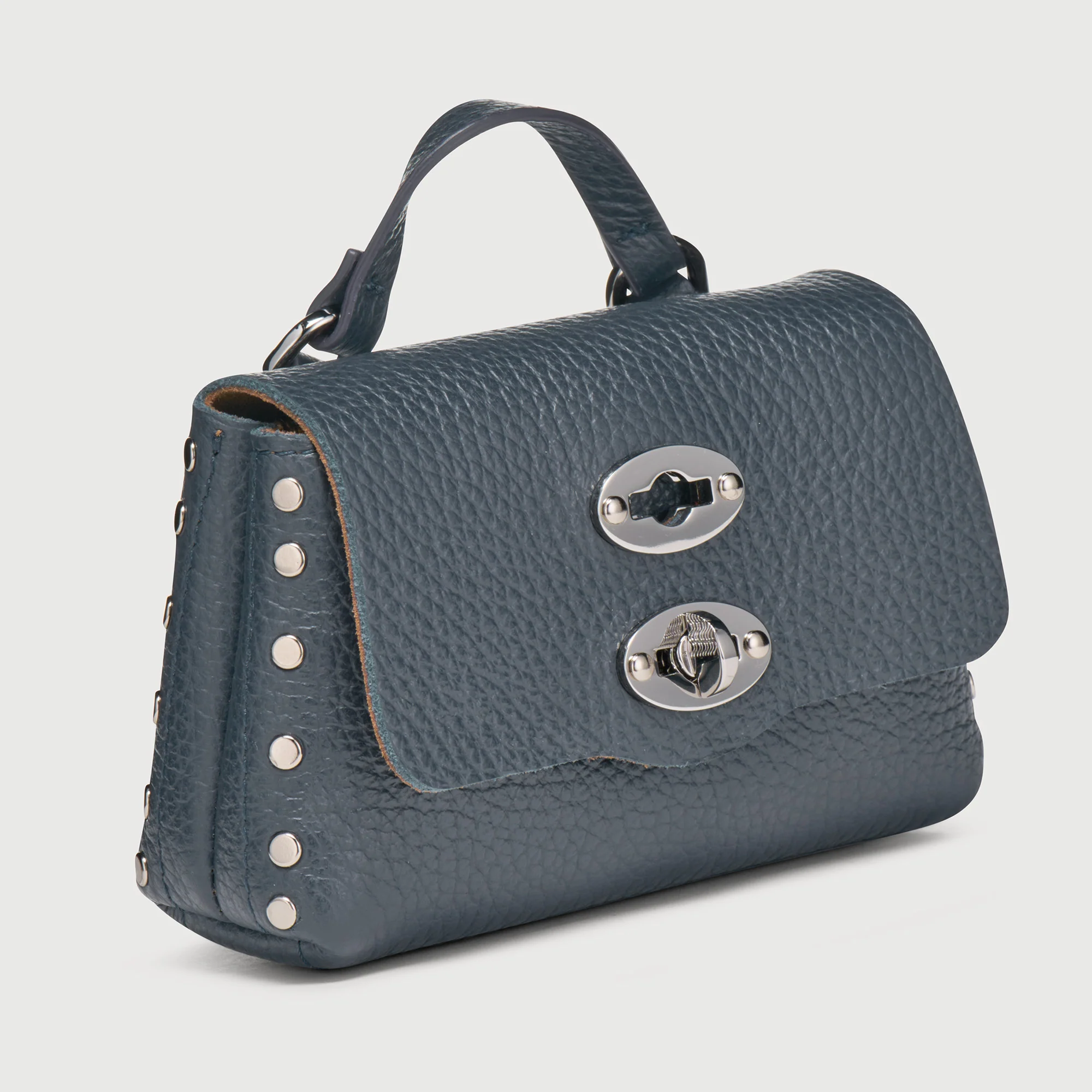POSTINA® WALLET IN PELLE MARTELLATA BLUE PAVON - Image 5