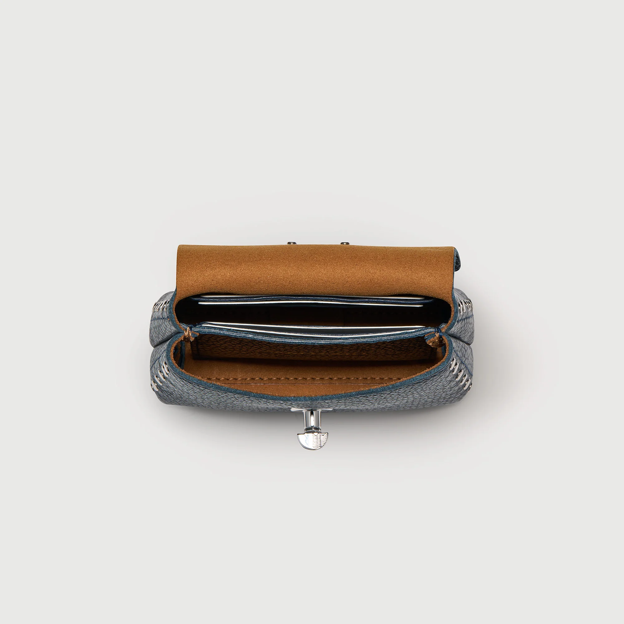 POSTINA® WALLET IN PELLE MARTELLATA BLUE PAVON - Image 6