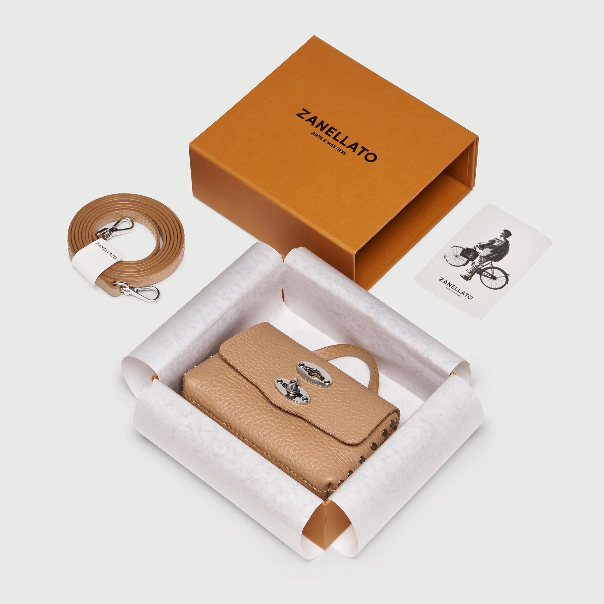 POSTINA® WALLET IN PELLE MARTELLATA BROWN CANTUCCI - Image 7