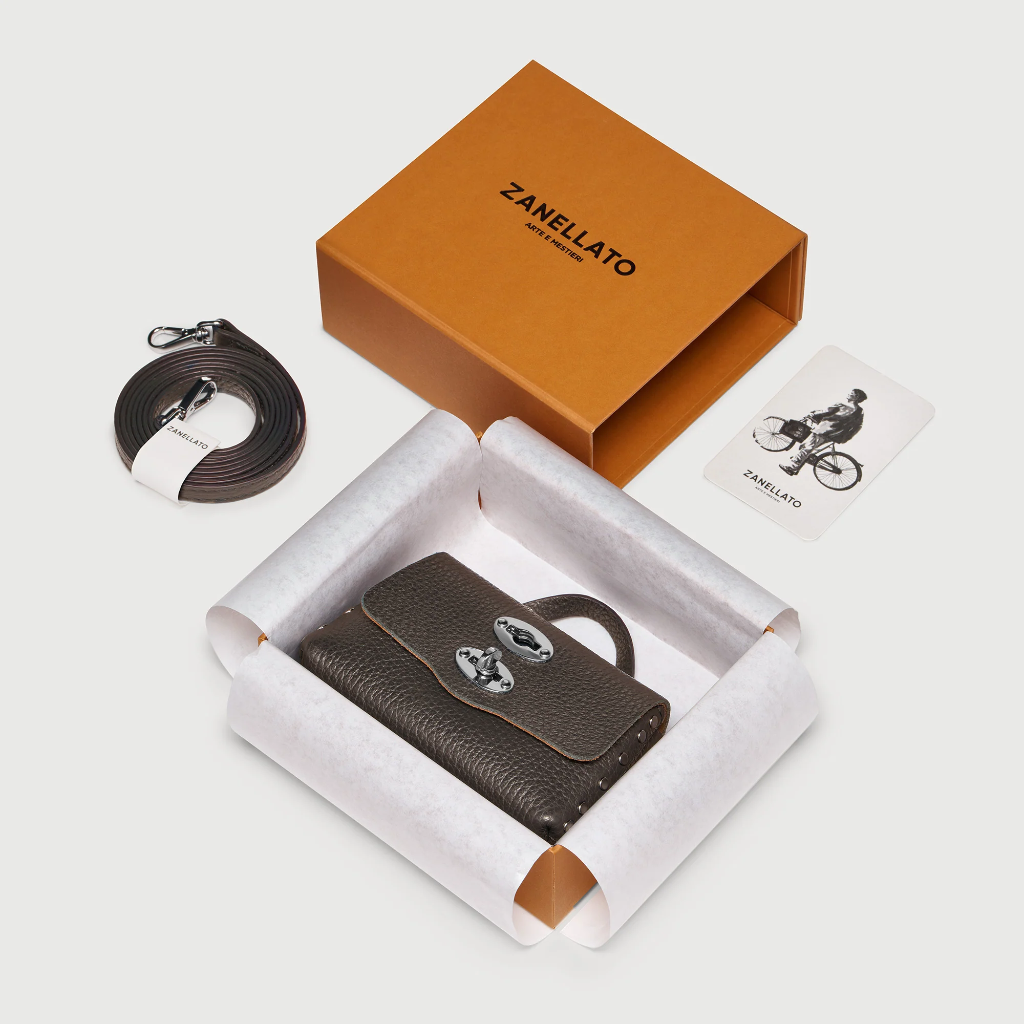 POSTINA® WALLET IN PELLE MARTELLATA BROWN DOLCE AMARO - Image 7