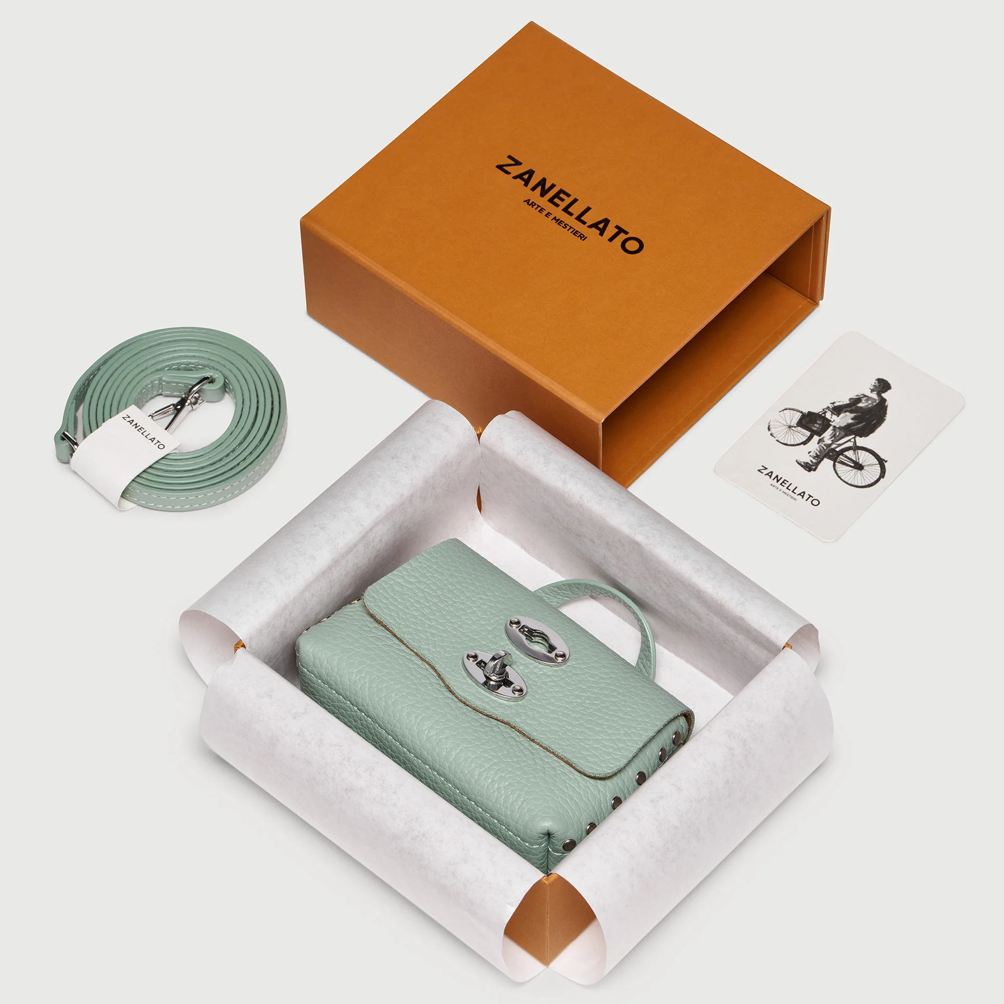 POSTINA® WALLET IN PELLE MARTELLATA GREEN PIPERITA - Image 7