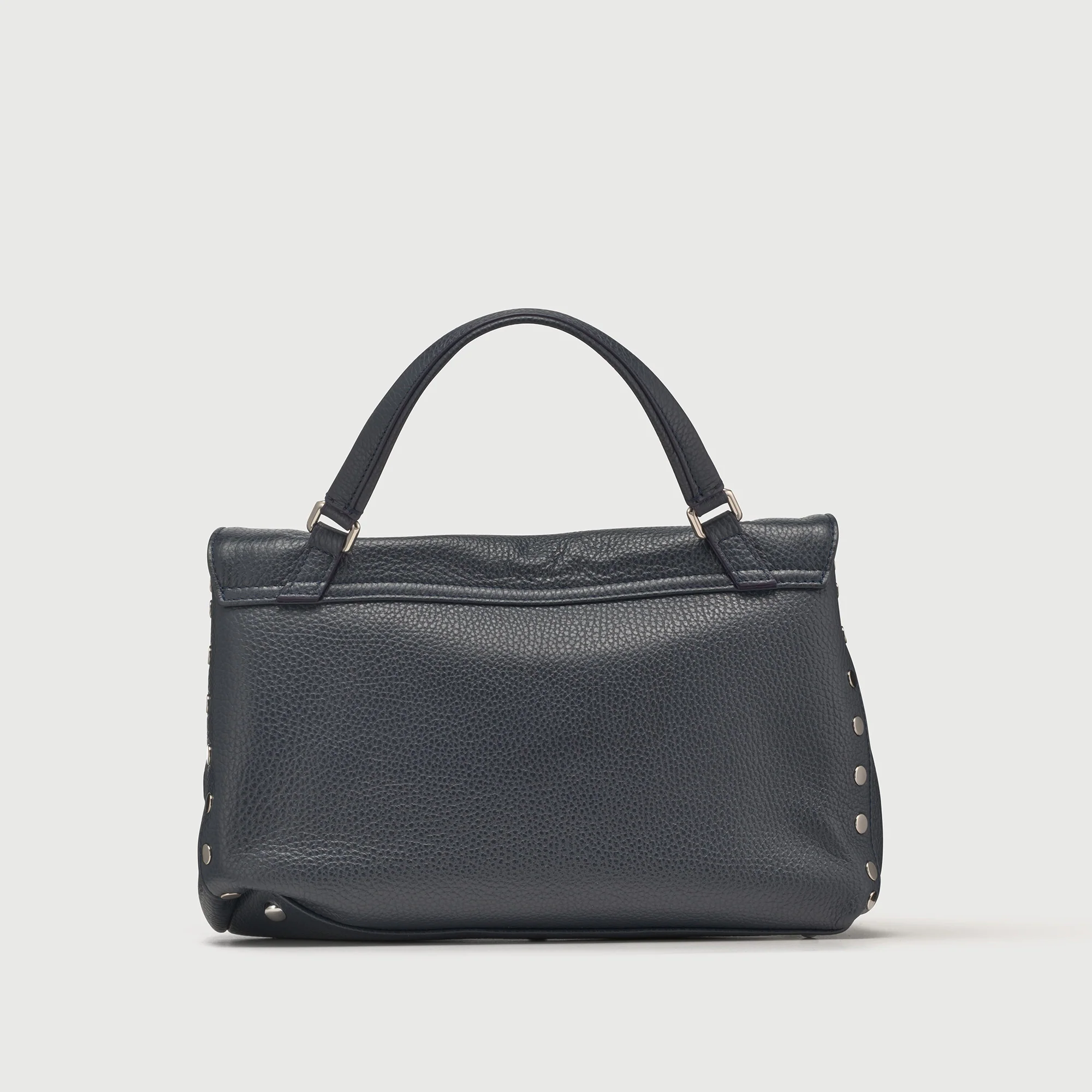 BORSA POSTINA® SMALL IN PELLE MARTELLATA DARK NAVY - Image 3