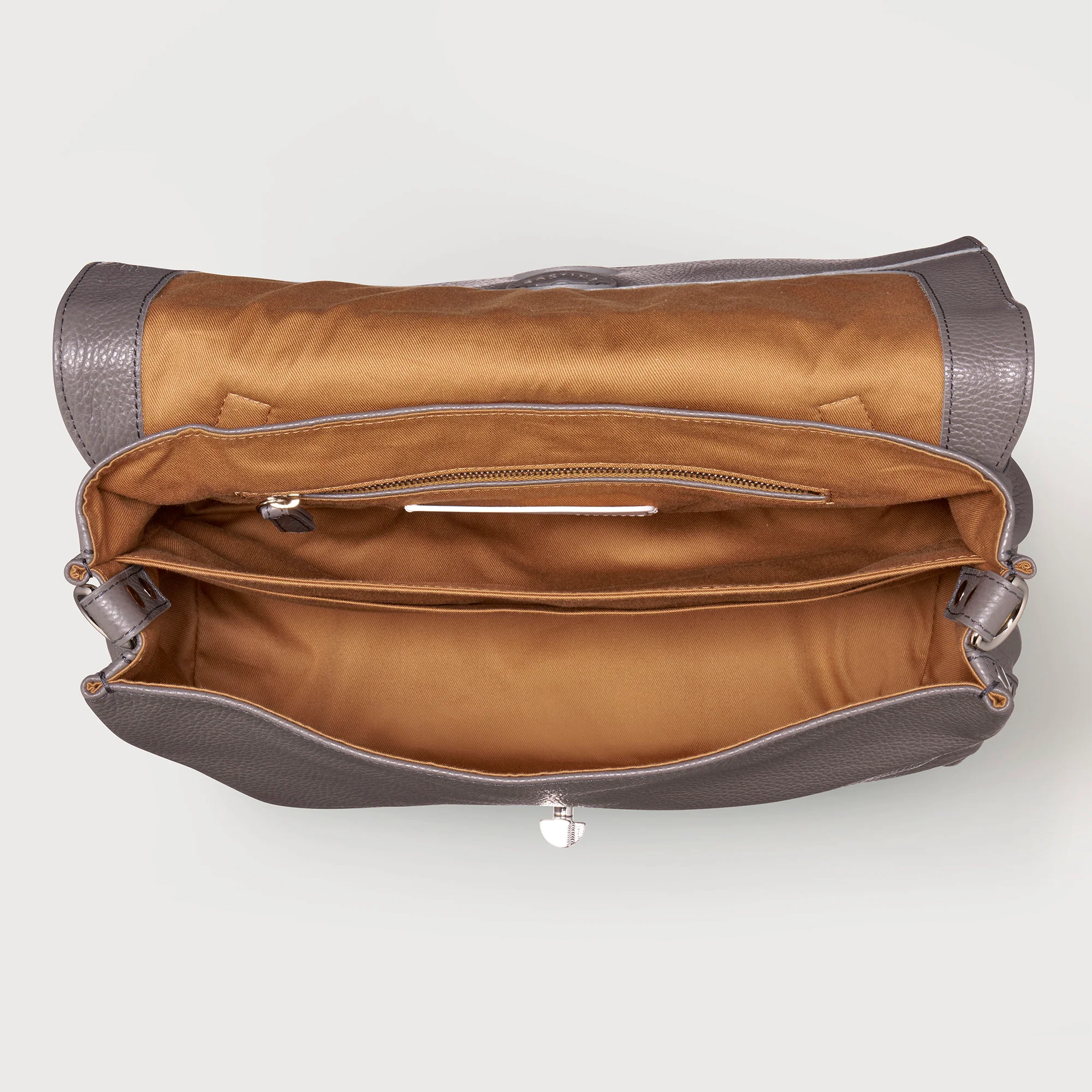 BORSA POSTINA® MEDIUM IN PELLE MARTELLATA MONTEBIANCO - Image 4